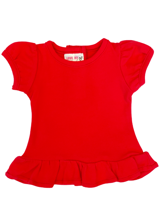 18" Doll Ruffle Hem Shirt- Mini me
