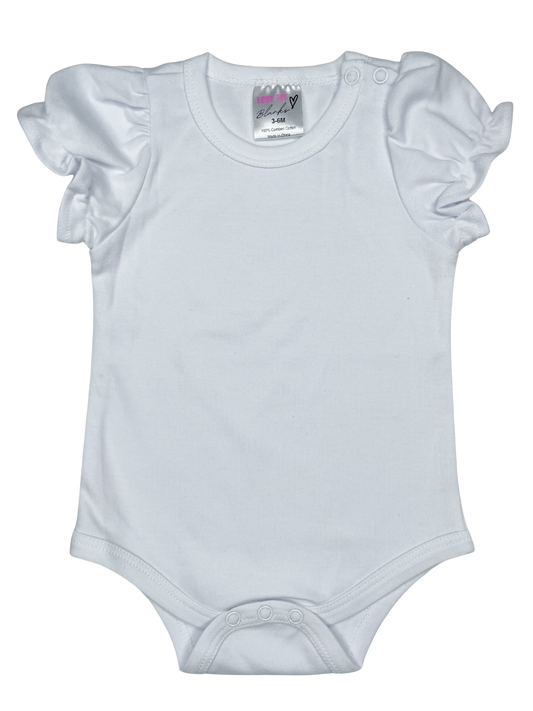 Baby Girl Short Sleeve Ruffle Hem Bodysuit