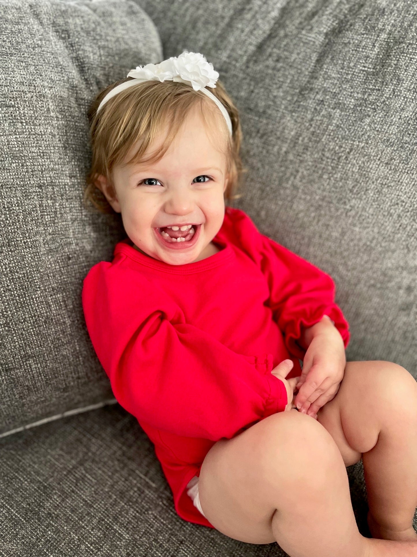Baby Girl Long Sleeve Ruffle Hem Bodysuit